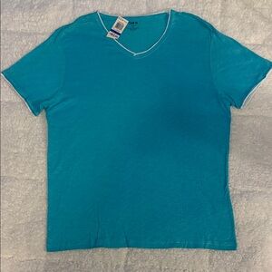 Bar III Turquoise V-Neck Short Sleeve Top